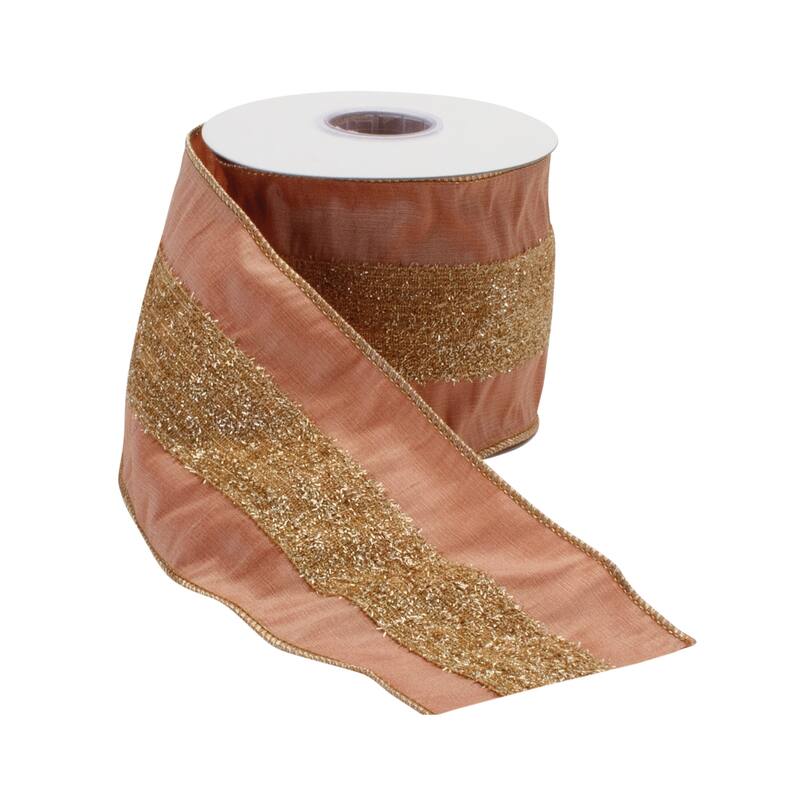Gold Shimmer Wired Ribbon (Set of 2)