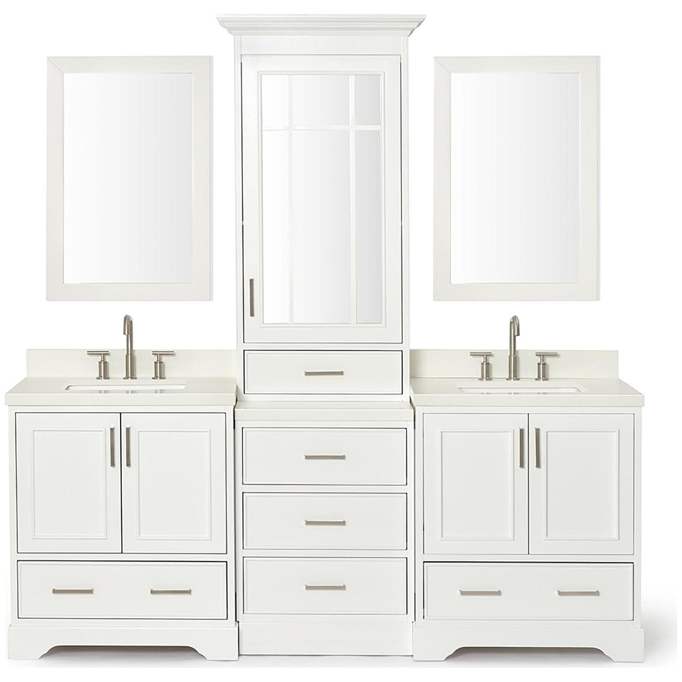 Ariel M085DWQR Stafford 85" Free Standing Double Basin Vanity Set with