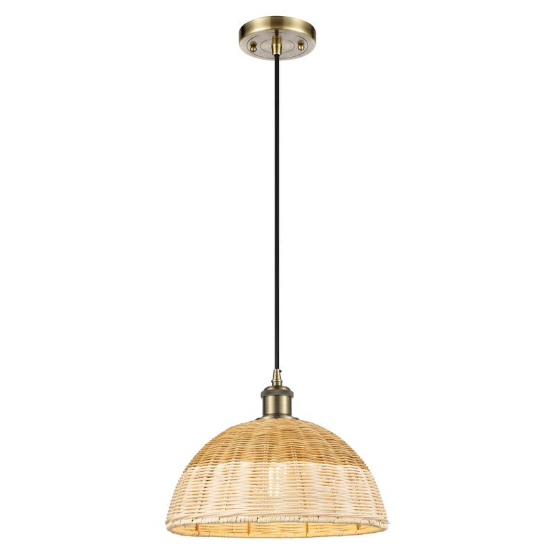 Innovations Lighting Endless Possibilities Ballston - Bristol Natural II - 1 Light 12" Cord Hung Mini Pendant - Antique Brass