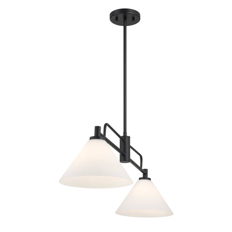 Bellevue SHCH60729 2 Light 40" Wide Linear Chandelier with Opal Glass