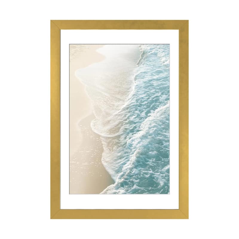 iCanvas "Soft Teal Gold Ocean Dream Waves I" by Anita's & Bella's Art PFA - Gold - 32x24x1