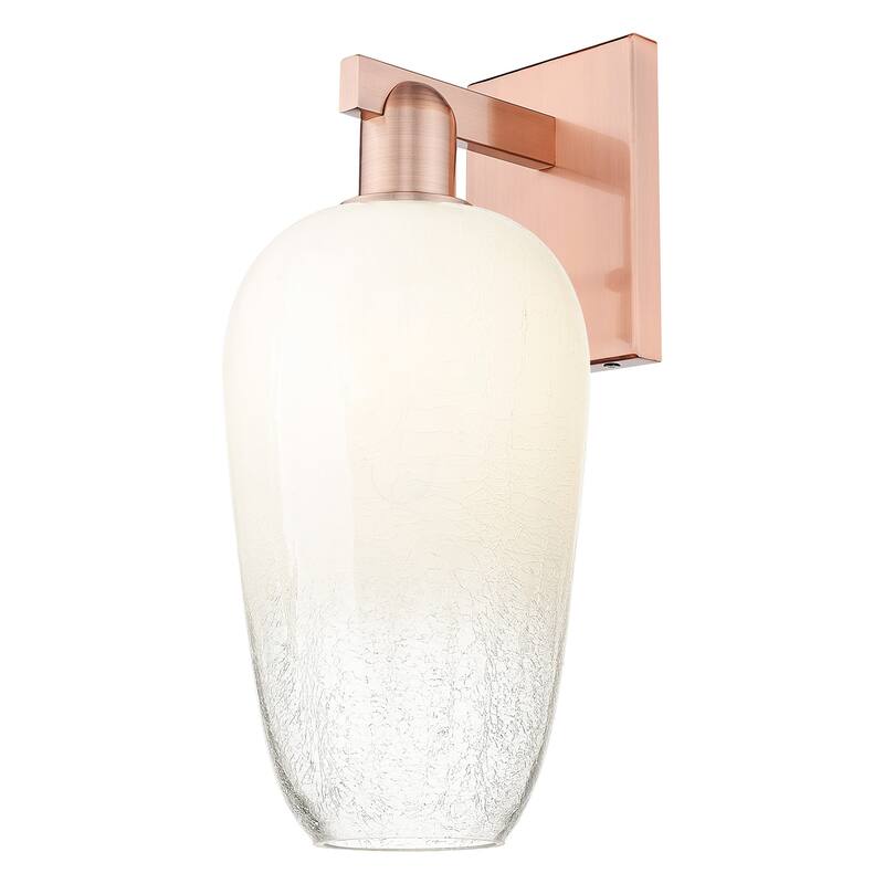 Innovations Lighting 716-1W-11-7 Brookhaven Flute Sconce Brookhaven - Antique Copper / Opal