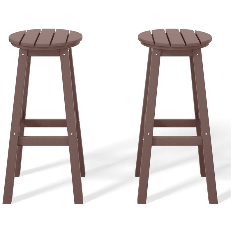 Laguna Hdpe All Weather Outdoor Patio 29" Round Bar Stool (Set Of 2)