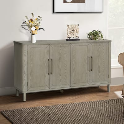 60'' Rounded Design Elements Throughout The Sideboard Including Tabletop, Legs, Four Side Furniture