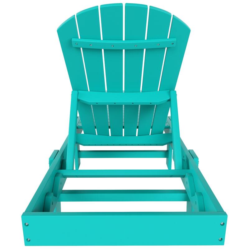 Polytrends Altura Poly Eco-Friendly All Weather Reclining Chaise Lounge with Arms & Side Table (2 Piece Set)