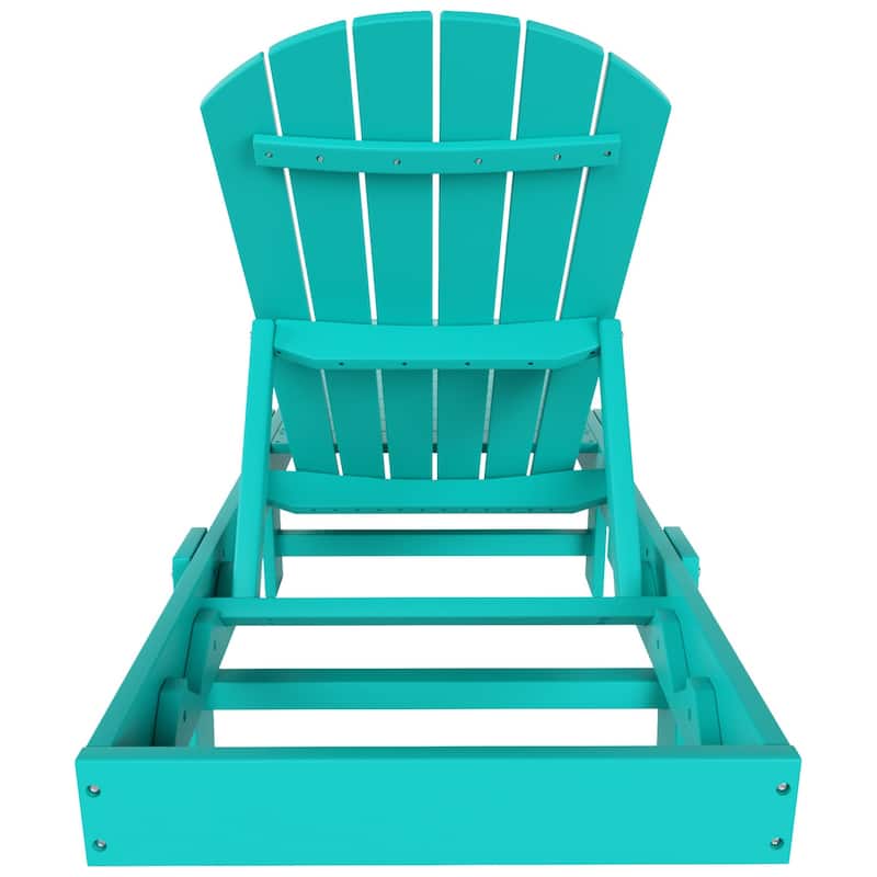 Altura Armless Poly Eco-Friendly All Weather Reclining Chaise Lounge with Side Table Set (3-Piece Set)