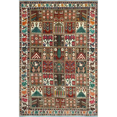 Vintage Distressed Raziya Red/Ivory Rug - 6'2" x 9'3"