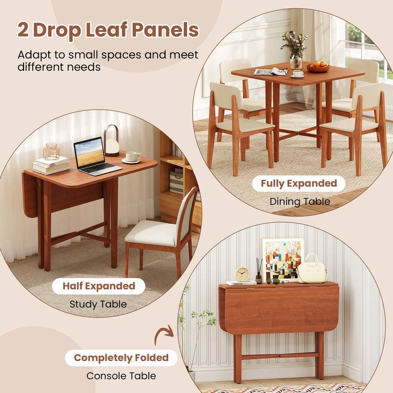 Costway Foldable Dining Table for 2-4 People Extendable Table with - See Details