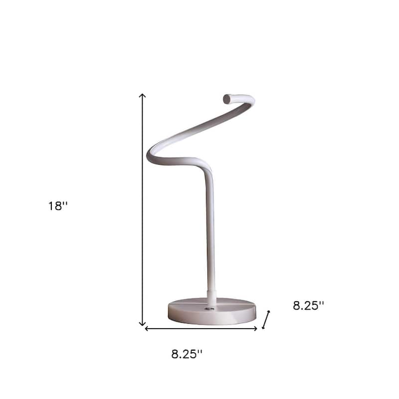 Curvy 18 Inch LED Table Lamp with Adjustable Brightness and Cord - 8.25" x 8.25" x 18"