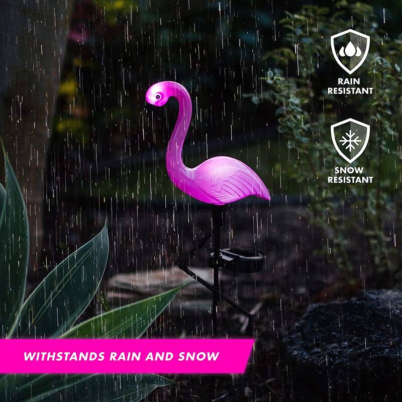 Solar Powered Flamingo LED Light,Waterproof Outdoor