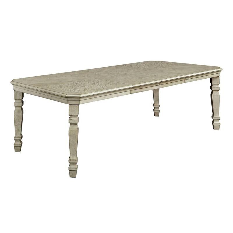 Wooden Dining Table in Antique White Finish - Antique White - Antique White