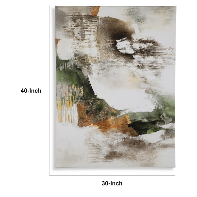 30 x 40 Modern Wall Art Painting, Giclee Nature Inspired, Green White