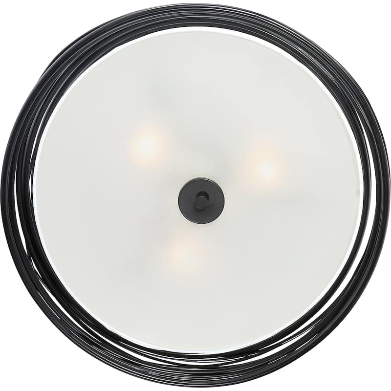 Quoizel Spiral Mystic Black 3-light Semi-flush Mount