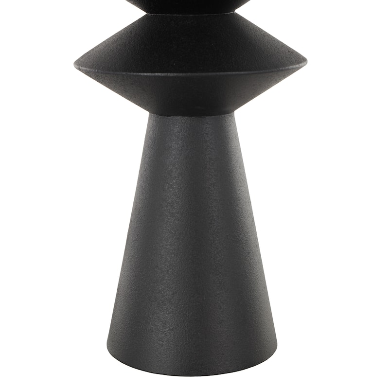 Metal Art Deco Fluted Decorative Vase - Black - Roche River Decor - 8"W x 8"L x 23"H