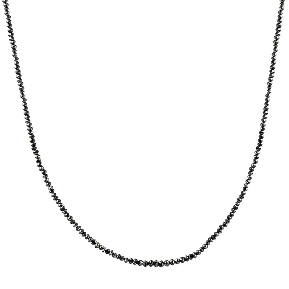 15Ct TW Black Diamond Necklace 16" With 2" Extended White Gold