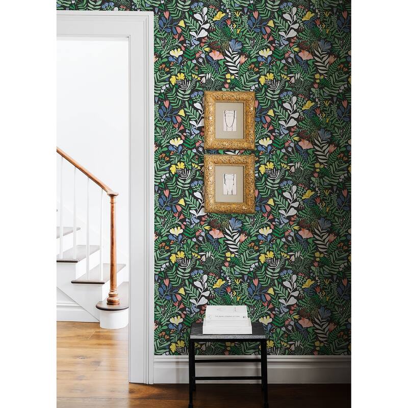 A-Street Prints Brittsommar Black Woodland Floral Wallpaper