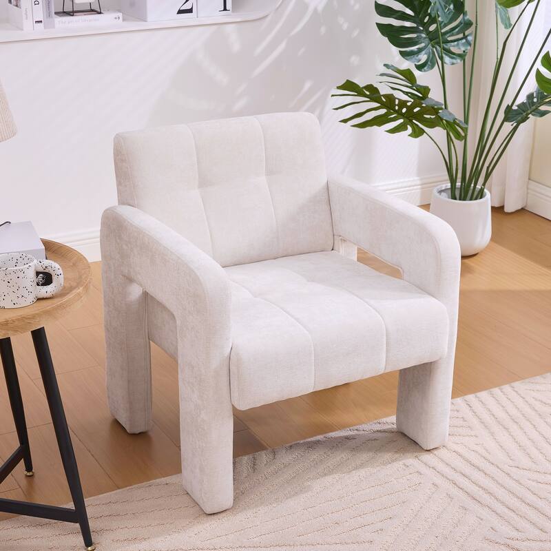 Modern Minimalist Casual Single Armchair Living Room, Bedroom, Office Area Upholstered Chair Comfortable Padded Armchair