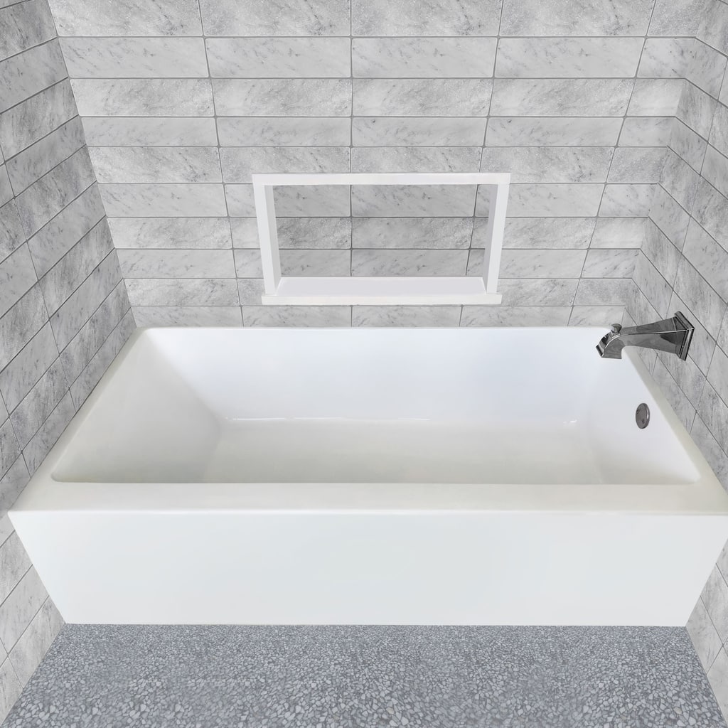 Alcove Soaking Bathtub With Right Drain Hole Options