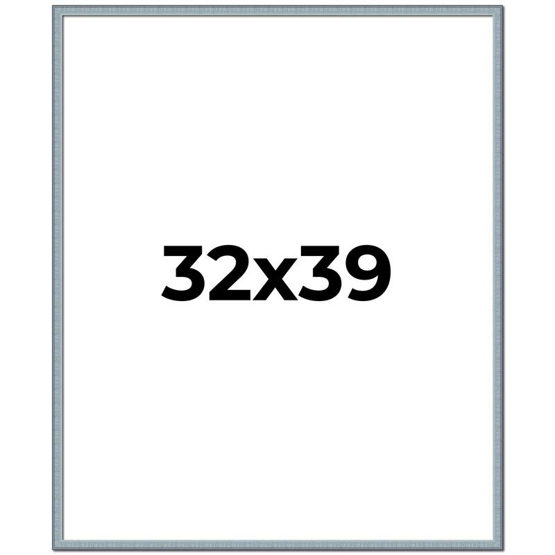 32x39 Frame Rustic Sky Blue Solid Wood Picture Frame | 0.75 Inch