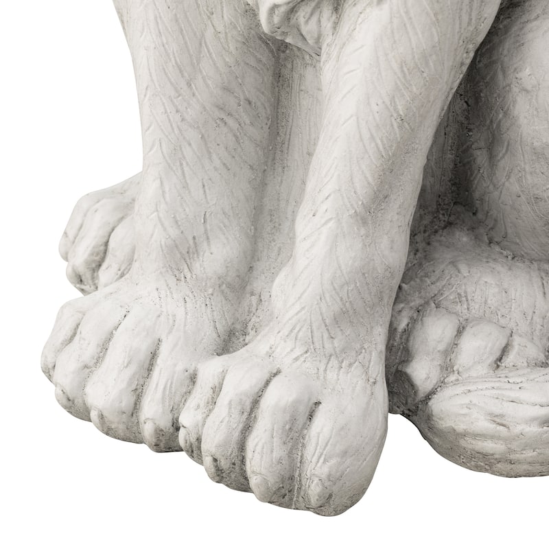 Glitzhome 28"H Oversized MGO Guardian Sitting Lion Garden Statue Porch Sculpture Indoor Outdoor