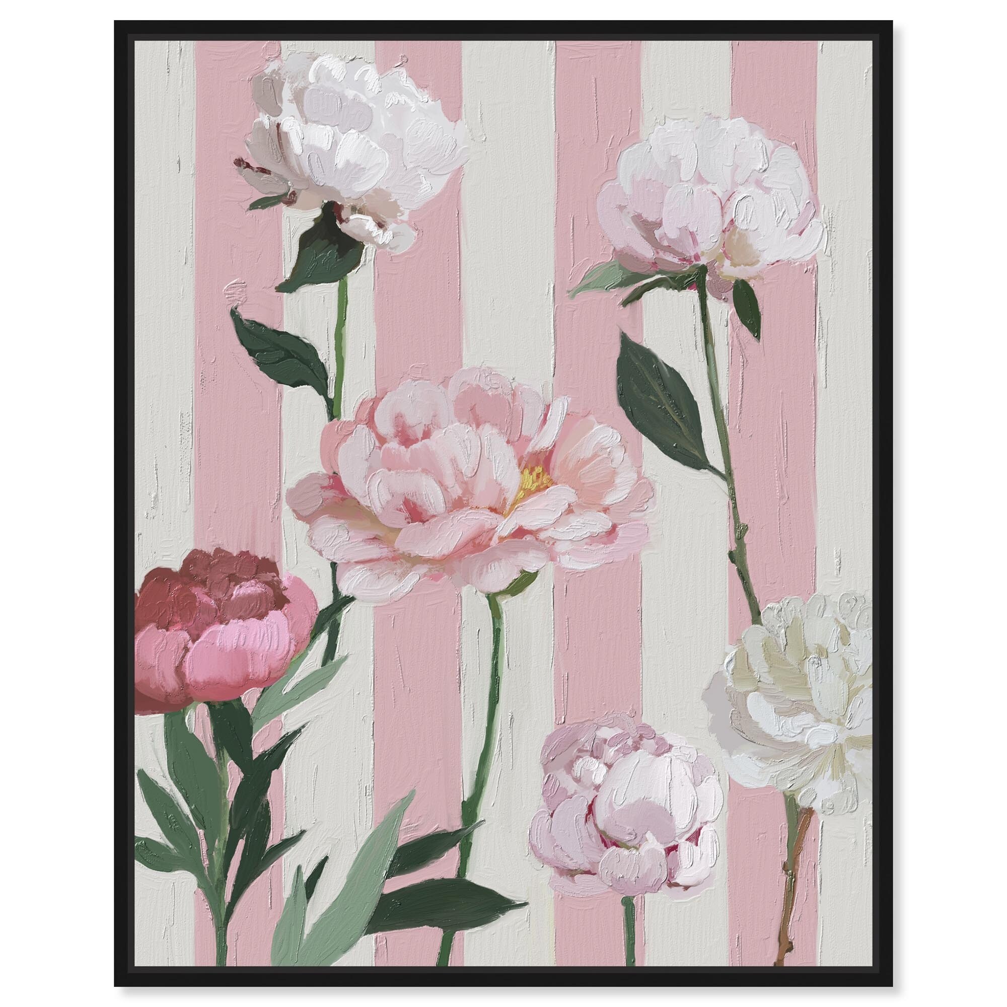 Rose Poppies Boho Floral Art Framed Canvas Print by Notoriart