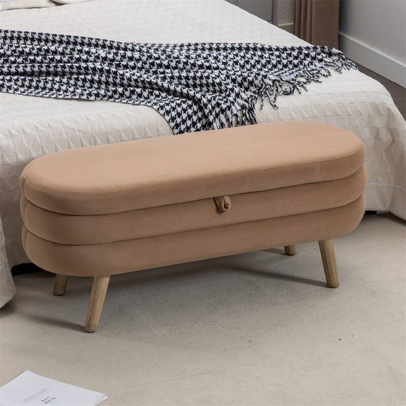 Storage Bench Bedroom Bench With Wood Legs For Living Room Bedroom