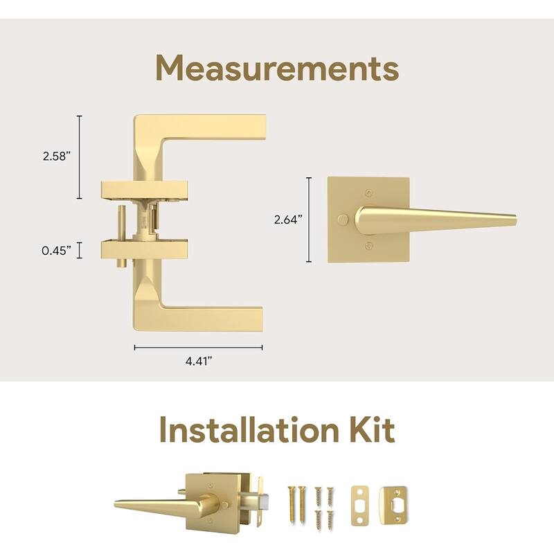 Mega Handles SCHEIN Angled Passage Door Lever Handle | Reversible Keyless Door Lock Handles for Hallway, Closet, and Bathroom