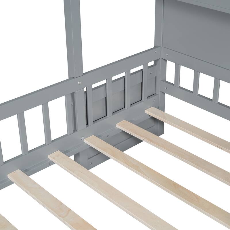 House Bed with Upholstered Sofa