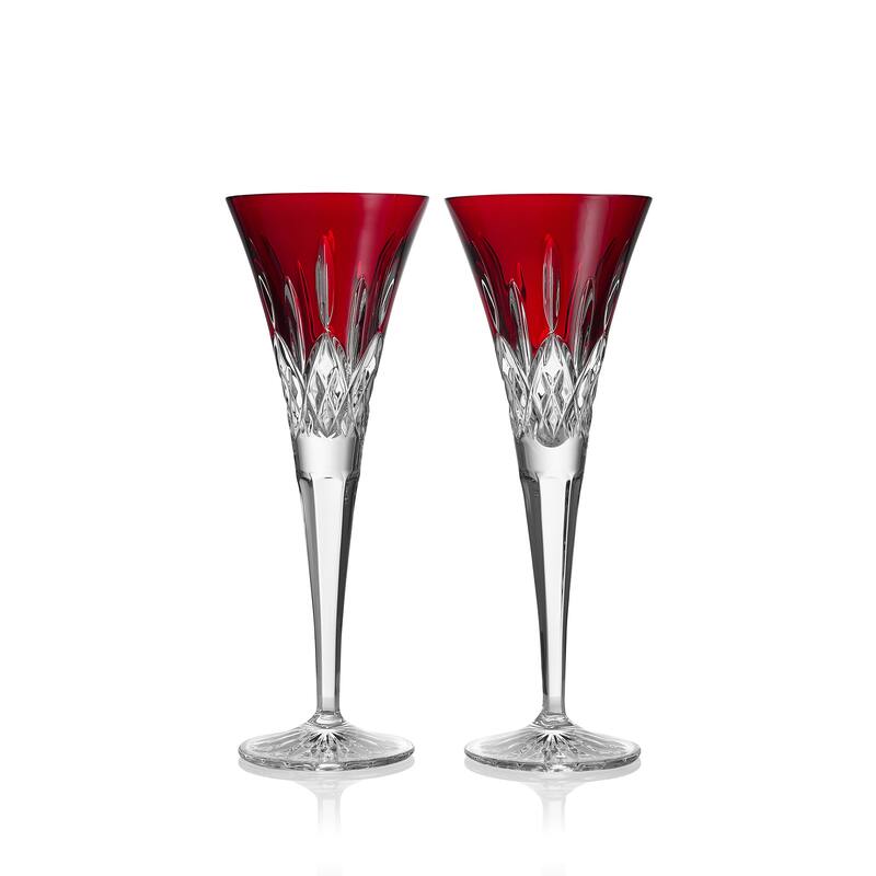 Lismore Red Toasting Flute 5.5oz, Set of 2