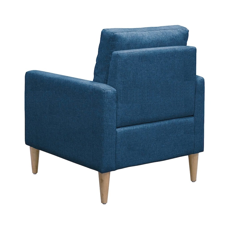 Upholstered Accent Chair with Tufted Back and Solid Wood Legs