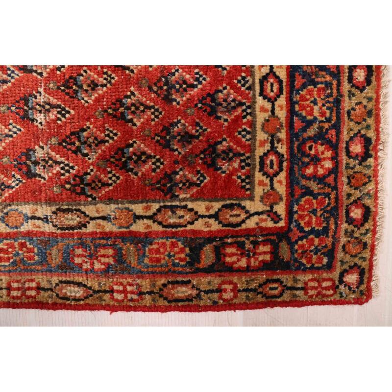 ECARPETGALLERY Hand-knotted Andelz Red Wool Rug - 3'4 x 7'11