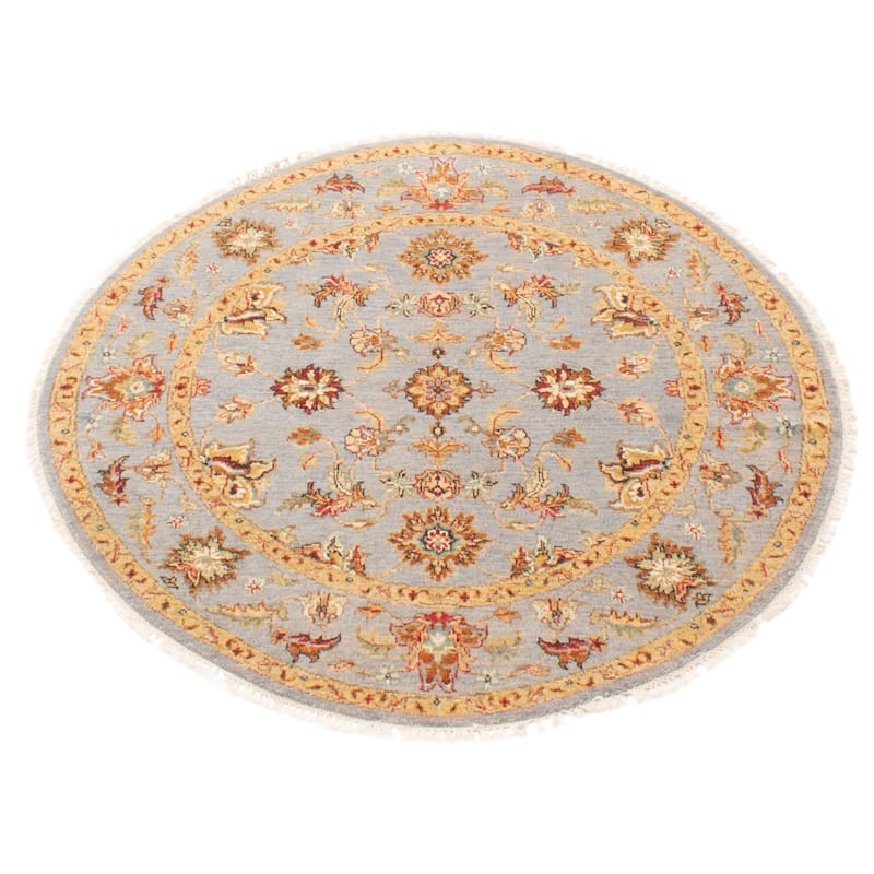 ECARPETGALLERY Hand-knotted Jamshidpour Grey Wool Rug - 3'11 x 3'11