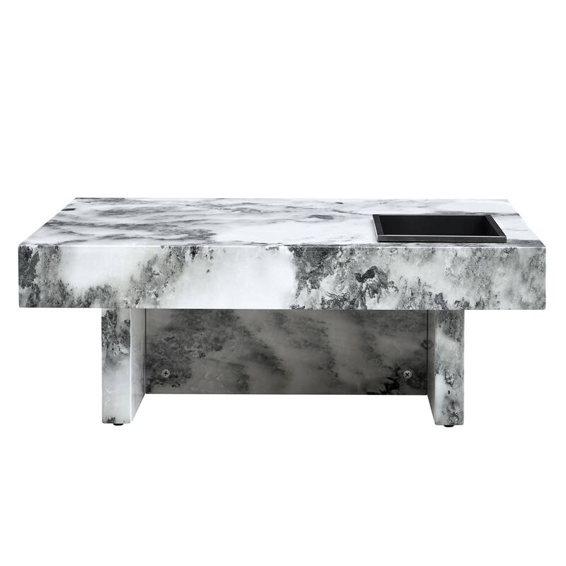 Modern Imitation Marble Coffee Table Simple Coffee Table Multifunctional Coffee Table, for Living Room