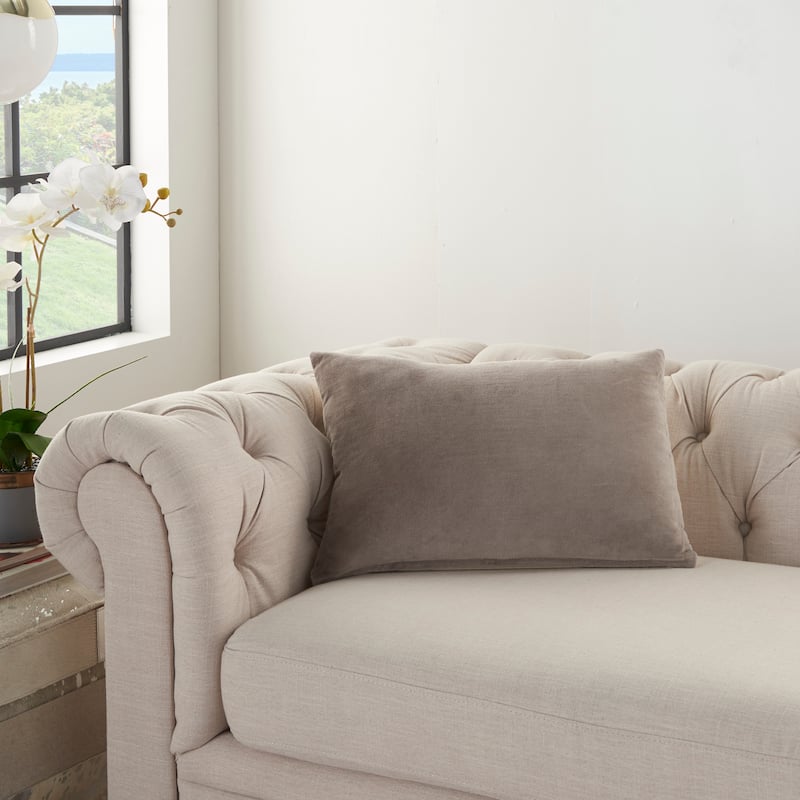 Mina Victory Life Styles Glam Solid Velvet Throw Pillow