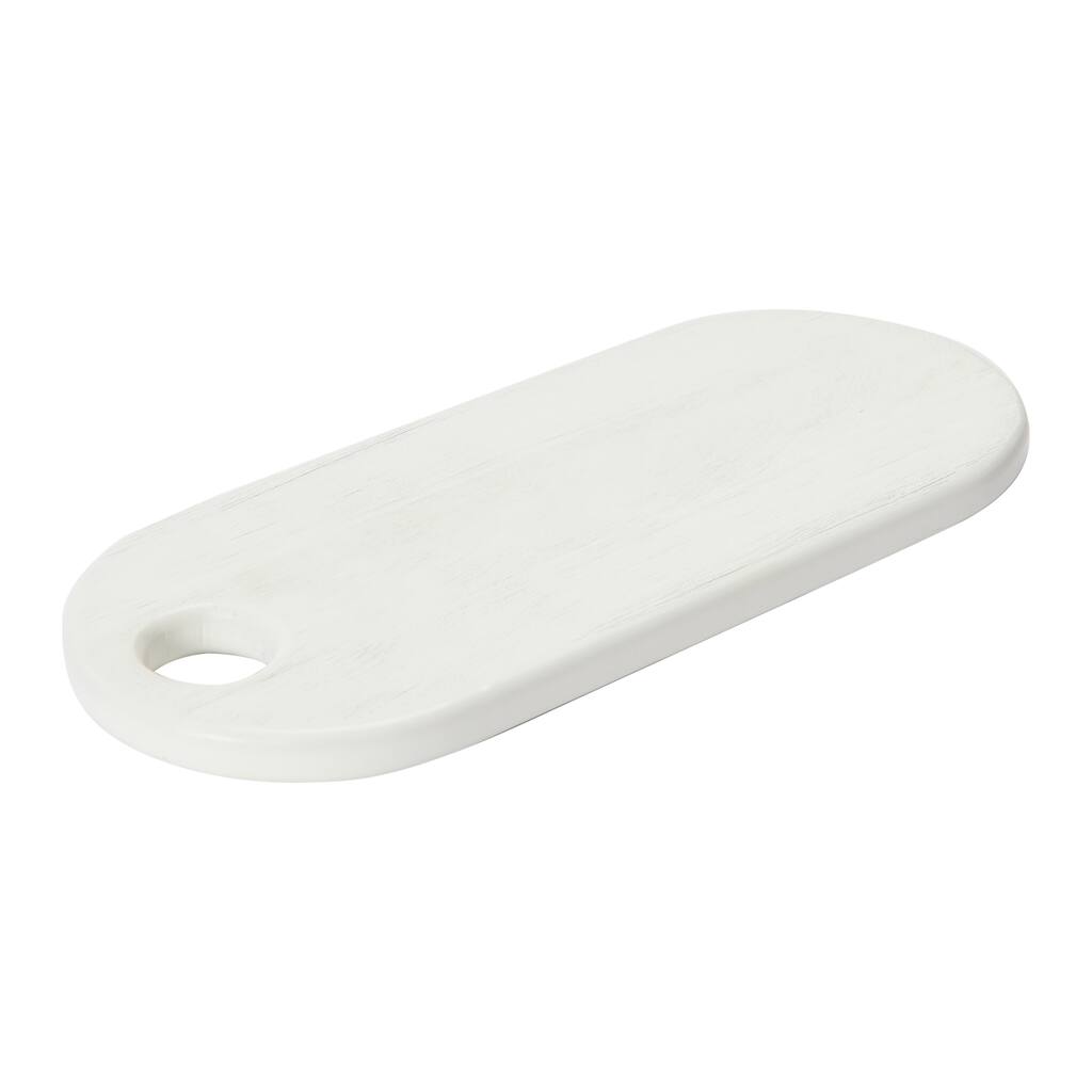 Acacia Wood Cheese/ Serving Board, Textured White