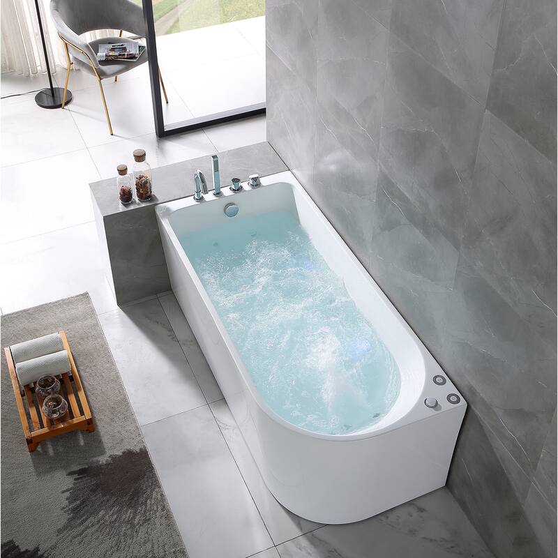 A&E Bath Ovid 67-inch Left-Hand Alcove Jetted Tub