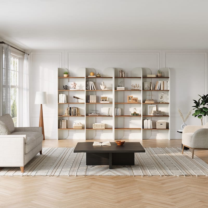 70.87" 5-Tier Double Wide Bookshelf, Open Shelves Tall Floor Standing Bookcase Storage Accent Shelf