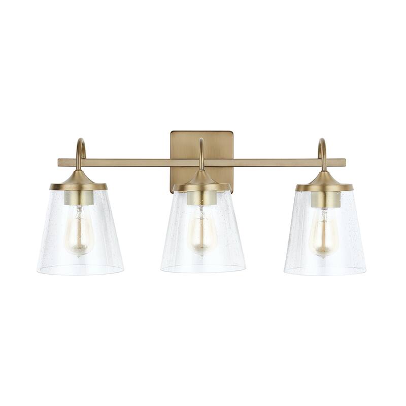 Jayne 3-light Bath/ Vanity Fixture w/ Clear Seeded Glass