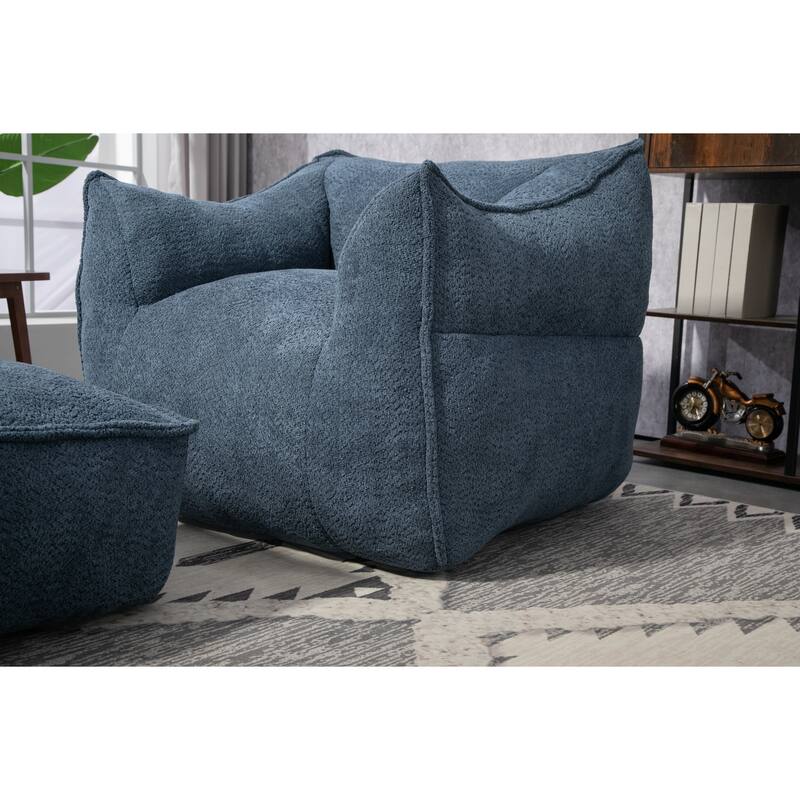 GDFStudio - COOLMORE Boucle Bean Bag Chair with Memory Foam Filling for Ultimate Comfort