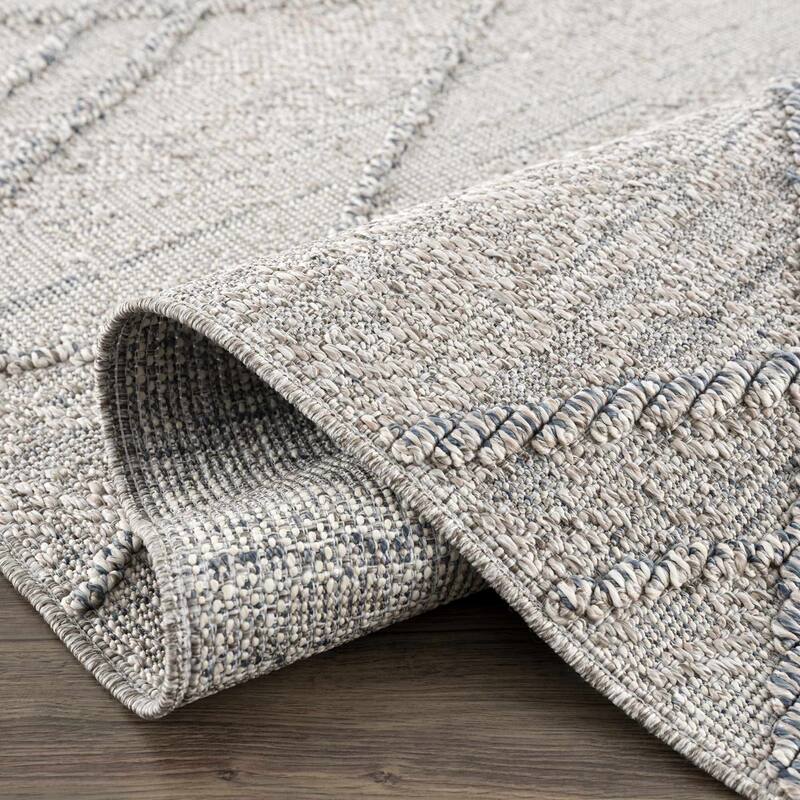 Hauteloom Butch Living Room, Bedroom Patio Outdoor Area Rug - Farmhouse - Taupe,Beige - 2' x 3'