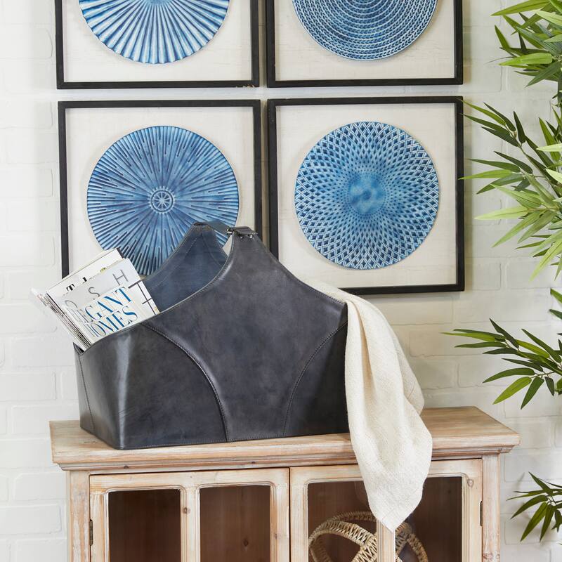 Leather Modern Magazine Holder - 16 x 23 x 12