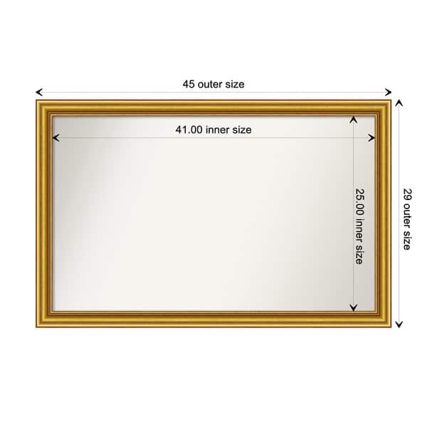 dimension image slide 18 of 93, Wall Mirror Choose Your Custom Size - Extra Large, Townhouse Gold Wood