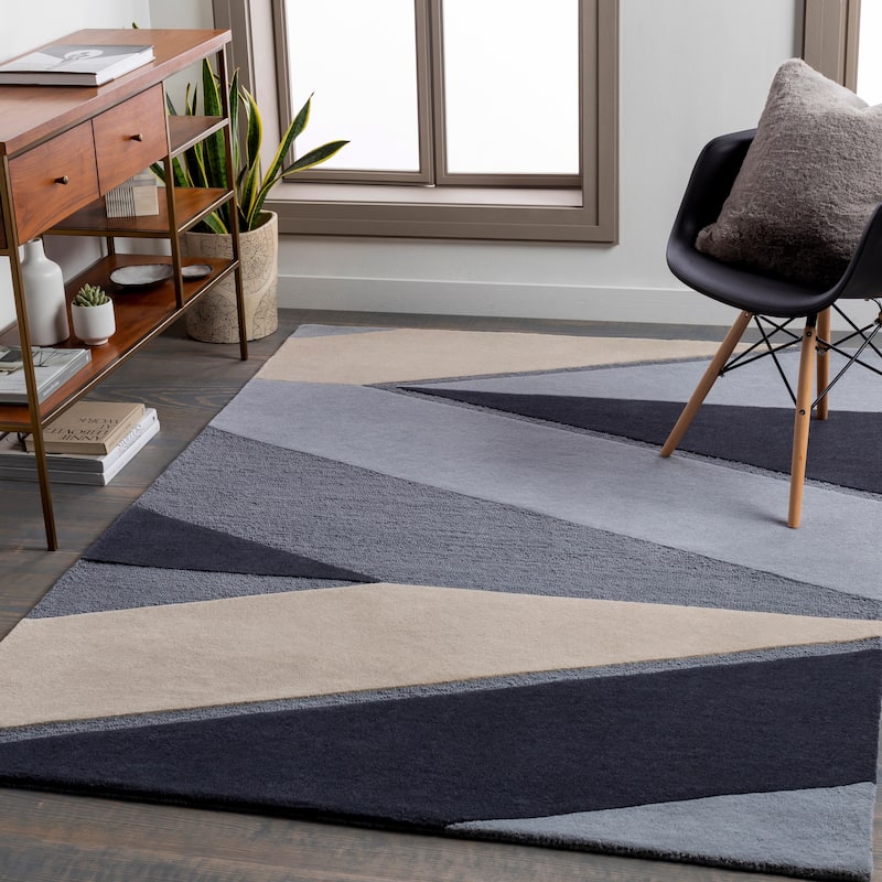Artistic Weavers Lincoln Hand Tufted Geometric Wool Rug - 2' x 3' - Blue