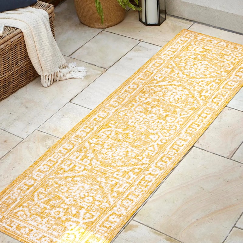 JONATHAN Y Medallion Textured Weave Indoor/Outdoor Area Rug