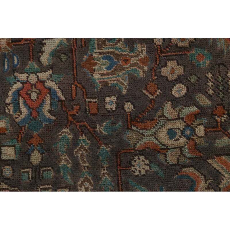 Gray Over-Dyed Tabriz Persian Vintage Rug Hand-Knotted Wool Carpet - 6'7"x 9'6"