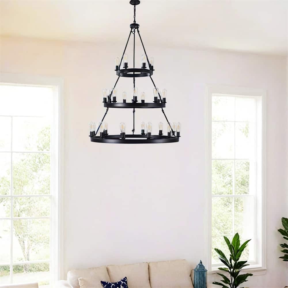 45" Retro Industrial Style 3-Layer Pendant Light (Bulb Not Included)
