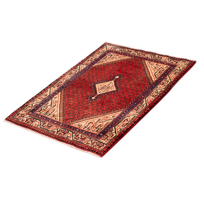 Andelz Red Rug 3'5" x 4'11" - 3'5 x 4'11
