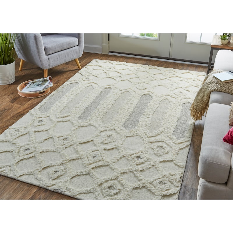 Grand Bazaar Elika Hand Tufted Abstract Transitional Area Rug