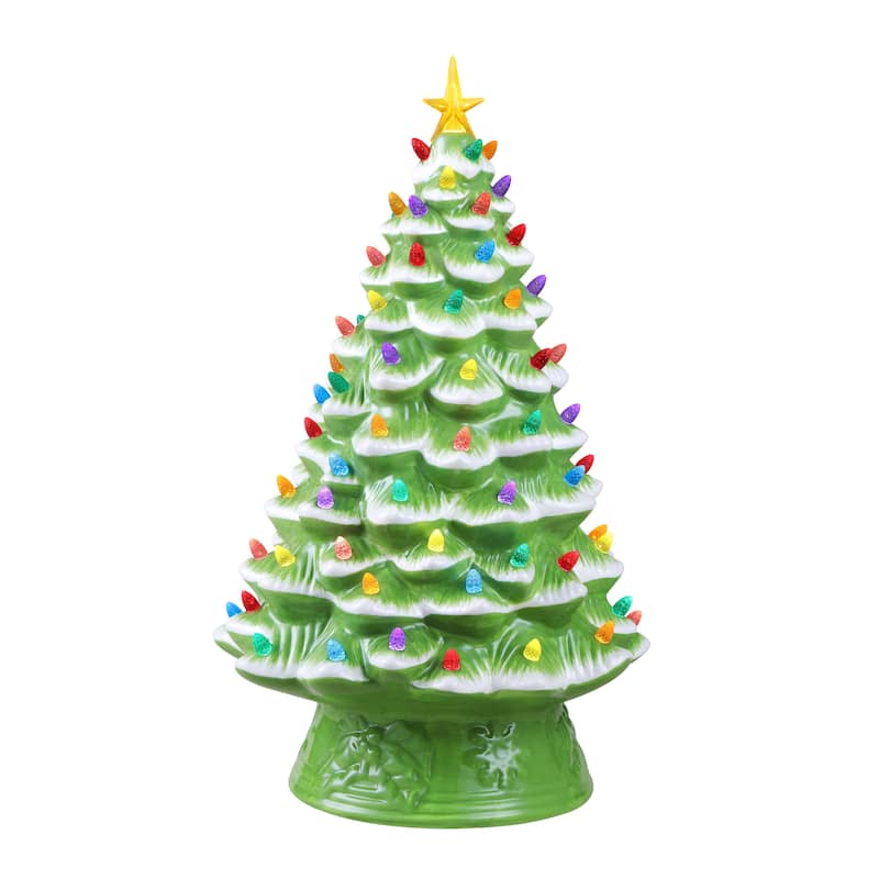 18 in. Nostalgic Ceramic Tree - Lime Green - Lime Green