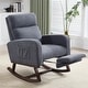 preview thumbnail 5 of 105, HOMYKA Rocking Chair for Nursery with Footrest Dark Gray-TD